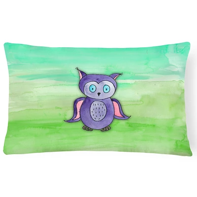 "Caroline's Treasures BB7429PW1216 Purple Owl Watercolor Outdoor Canvas Pillow, Multicolor"