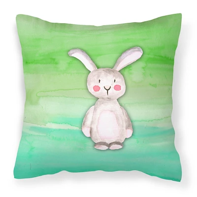 "Caroline's Treasures BB7437PW1818 Bunny Rabbit Watercolor Outdoor Canvas Pillow, Multicolor"