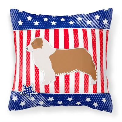 "Caroline's Treasures BB3333PW1818 USA Patriotic Australian Shepherd Dog Pillow, 18"" x 18"", Multicolor"