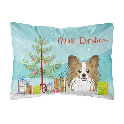"Caroline's Treasures BB1620PW1216 Christmas Tree & Papillon Fabric Decorative Pillow, Large, Multicolor"