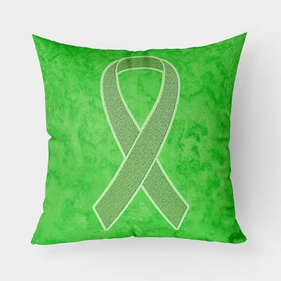 "Caroline's Treasures Lime Green Ribbon for Lymphoma Cancer Awareness Pillow, 18"" x 18"", Multicolor"
