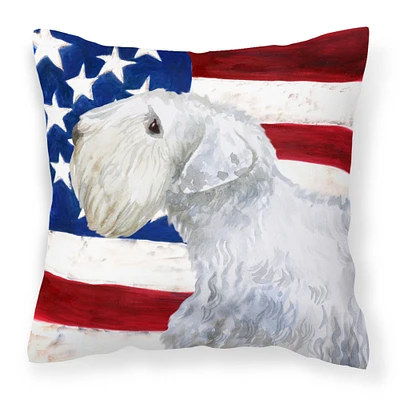 "Caroline's Treasures BB9684PW1414 Sealyham Terrier Patriotic Outdoor Canvas Pillow, USA American Flag"