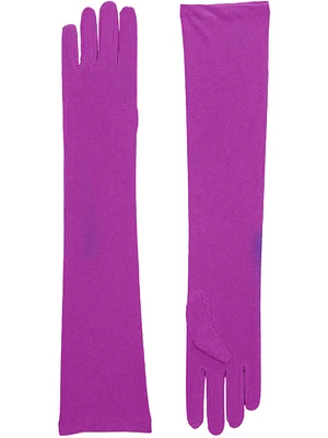 Adult Purple Elbow Length Princess Costume Long Satin Dress Gloves