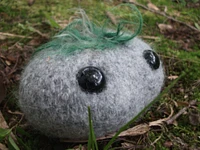 Rock stuffed toy, plush stone, knitted and felted wool