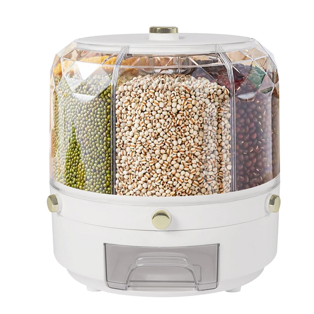 Kitcheniva 6 in 1 360° Rotating Grain Dispenser Container