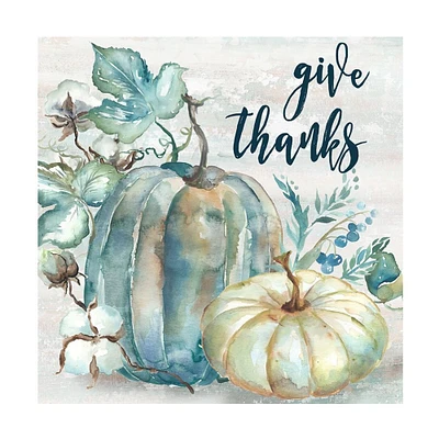 Blue Watercolor Harvest Square Give Thanks Poster Print by Tre Sorelle Studios - Item # VARPDXRB12232TS