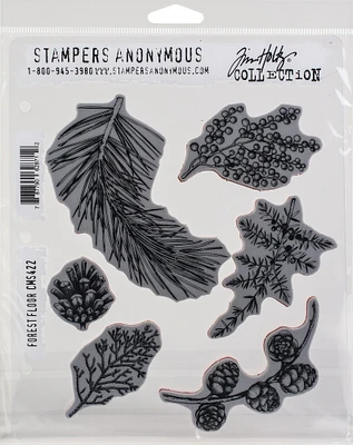 Tim Holtz Cling Stamps 7"X8.5"-Forest Floor