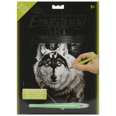 Royal & Langnickel(R) Silver Foil Engraving Art Kit 8"X10"-Dragon Wolf