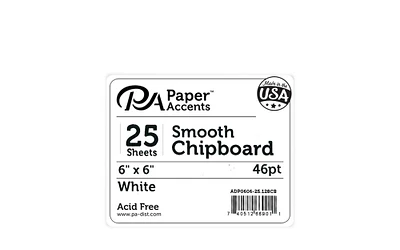 Chipboard 6x6 1X Heavy 46pt 25pcPk White