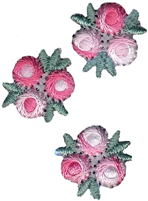 Wrights Iron-On Appliques 3/Pkg-Pink & White Flowers