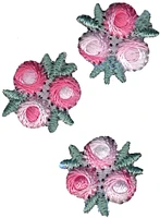 Wrights Iron-On Appliques 3/Pkg-Pink & White Flowers