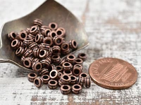 *500* 4x2mm Antique Copper Large Hole Rondelle Spacer Beads