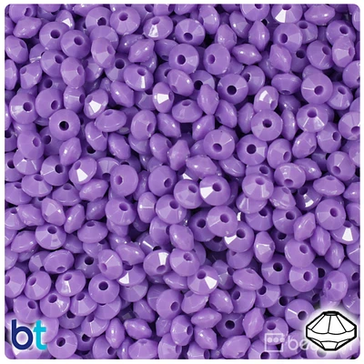 BeadTin Lilac Opaque 6mm Faceted Rondelle Plastic Craft Beads (1350pcs)