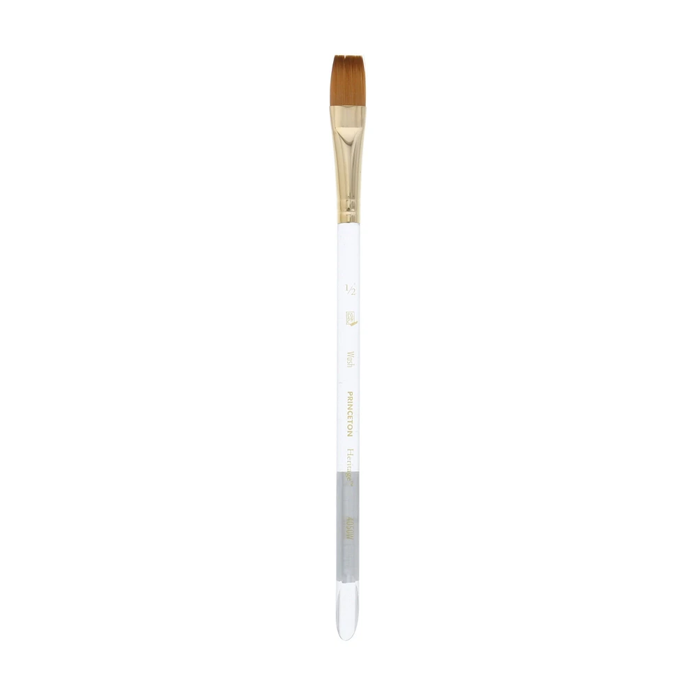 Princeton Brush Heritage Synthetic Sable Watercolor & Acrylic Brush, Wash, 1/2"