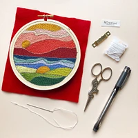 MCreativeJ Stained Glass Landscape- Intermediate DIY Embroidery Kit