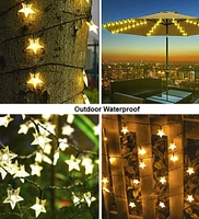 Perfect Holiday 100 LED Solar String Light - Star - Warm White