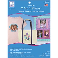 June Tailor Print'n Press Iron-On Transfer Paper 3/Pkg-White, 8.5"X11"