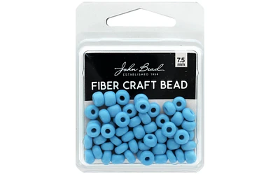 John Bead Fiber Craft Bead 7.5mm 18g Op Turq Blue
