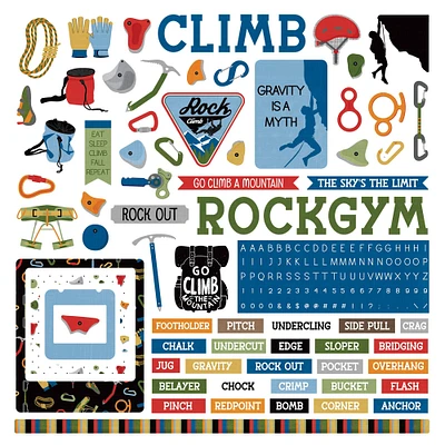 Rock Climbing Stickers 12"X12"-Elements