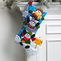 Bucilla Felt Stocking Applique Kit 18" Long-Snow Much Fun