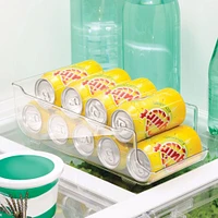 mDesign Pop/Soda Can Storage Dispenser Bin for Fridge, Pantry, 2 Pack - Clear