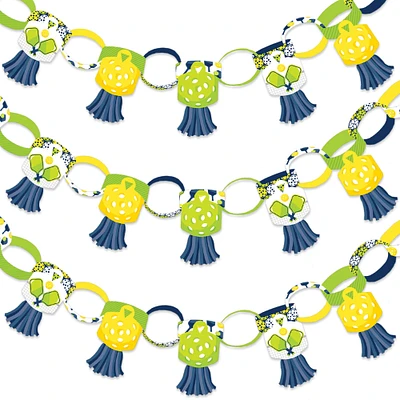 Big Dot of Happiness Let’s Rally Pickleball - 90 Chain Links and 30 Paper Tassels Decoration Kit Birthday or Retirement Party Paper Chains Garland 21'
