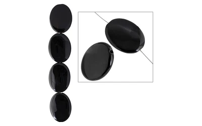 John Bead SP 8" Onyx 30x40mm Oval Black