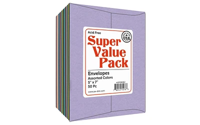 Super Value Envelopes 5x7 Assorted 50pc