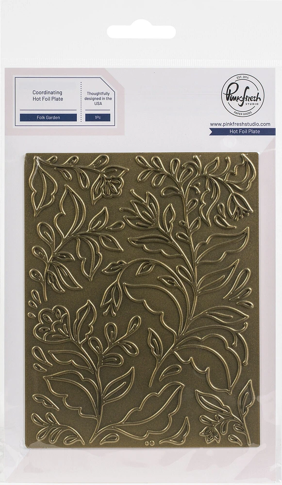 Pinkfresh Studio Hot Foil Plate-Folk Garden