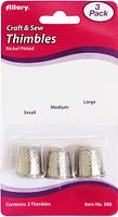 Allary Thimbles 3/Pkg-Assorted Sizes