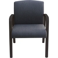Lorell Gray Flannel Fabric Guest Chair, Gray, Black Fabric Seat, Wood Frame