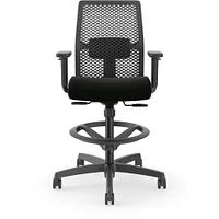 Hon Ignition ReActiv Low-Back Task Stool - Black Foam Seat - Black Frame - Low Back - 5-star Base - Armrest