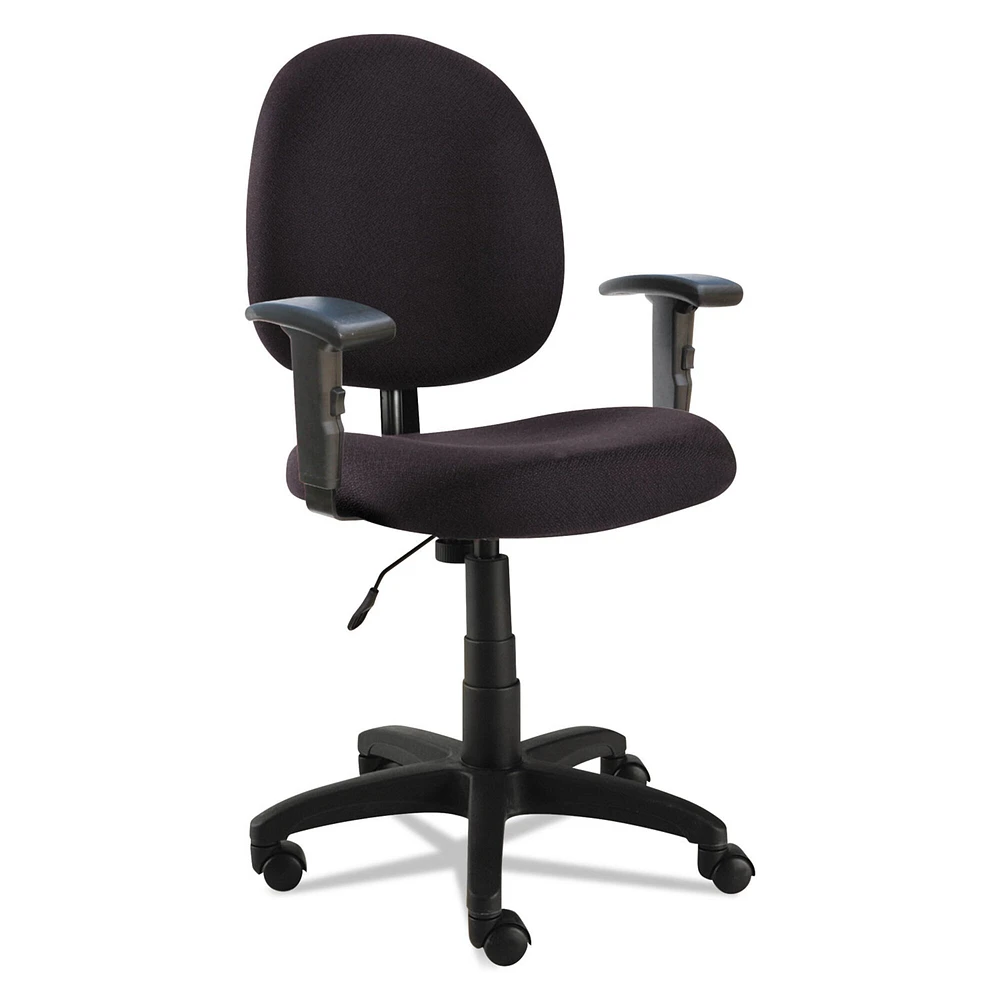 Alera Essentia Series Swivel Task Chair with Adjustable Arms, Supports up to 275 lbs, Black Seat/Black Back, Black Base