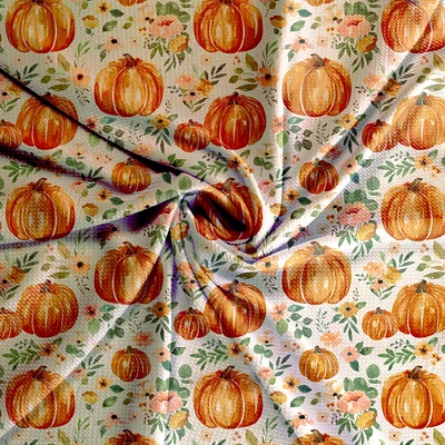 Fall Floral Pumpkins Bullet Fabric 6" Strip