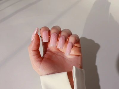 Handmade Press on Nails | Pink Marble Rose Quartz Hard Gel Press on Nails | Sculpted Press on Nails
