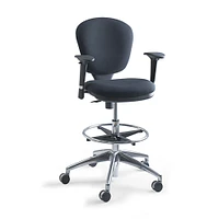 Safco Metro Collection Extended-Height Chair, Supports up to 250 lbs., Black Seat/Black Back, Chrome Base