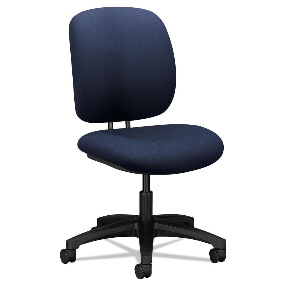 Hon ComforTask Task Swivel Chair, Supports up to 300 lbs., Navy Seat, Navy Back, Black Base