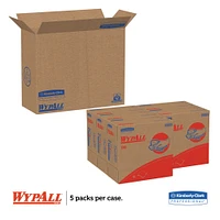 WypAll X80 Cloths with HYDROKNIT, 9.1 x 16.8, Red, Pop-Up Box, 80/Box, 5 Box/Carton