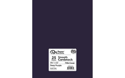 Cdstk Smooth 8.5x11 74lb 25pc Pk Deep Purple
