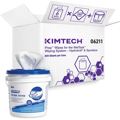 Kimtech Wipers, Disinfect/Sanitize, 12 x 12 1/2, White, 90/Roll, 6/Carton