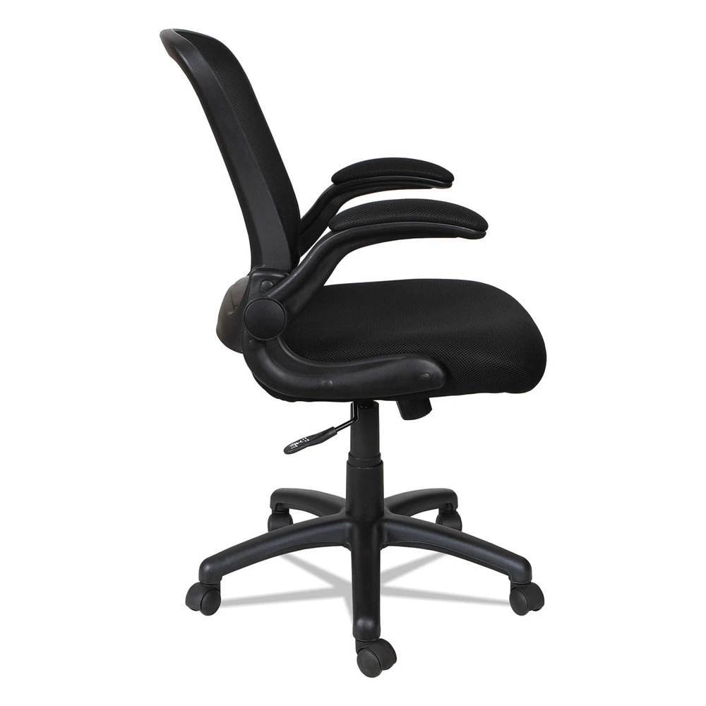 Alera EB-E Series Swivel/Tilt Mid-Back Mesh Chair, Supports up to 275 lbs, Black Seat/Black Back, Black Base