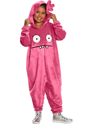 Child's Girls UglyDolls Pink Moxy Doll Hooded Jumpsuit Costume