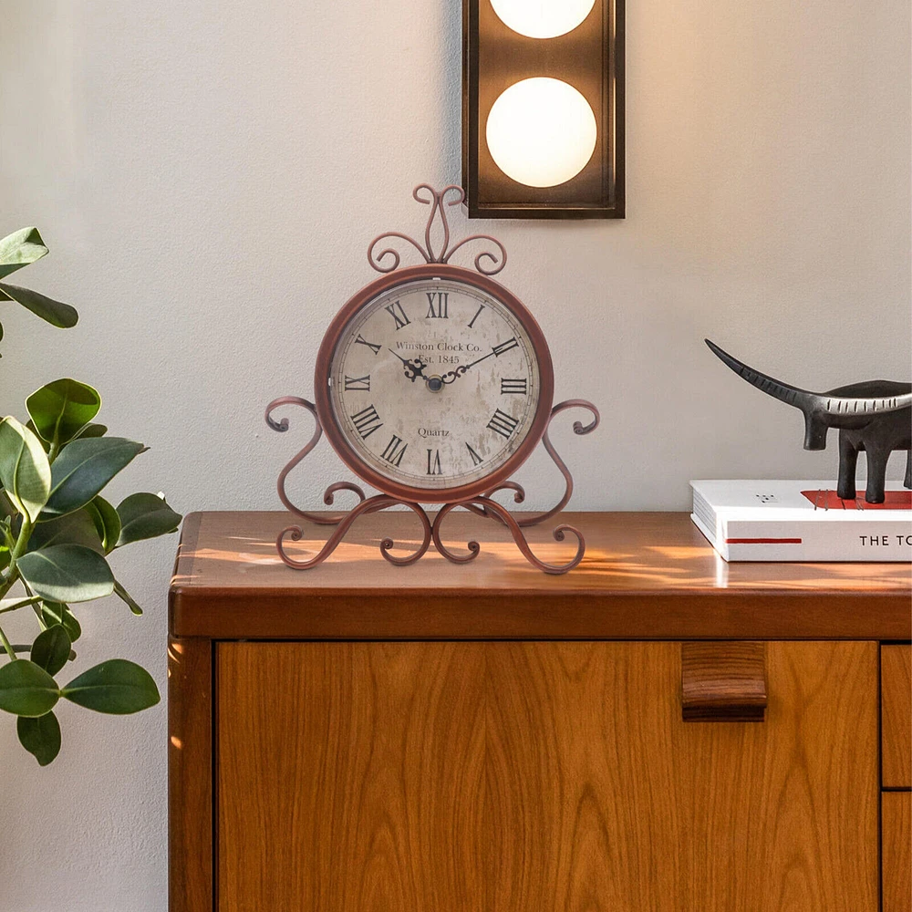 Kitcheniva Antique Small Bronze Table Clock