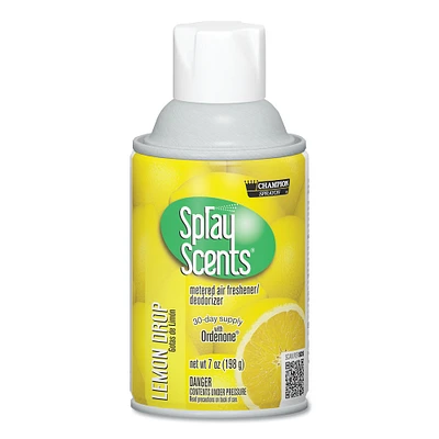 Champion Sprayon SPRAYScents Metered Air Freshener Refill, Lemon, 7 oz Aerosol, 12/Carton