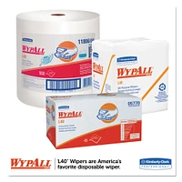 WypAll L40 Towels, Dry Up Towels, 19 1/2" x 42", White, 200 Towels/Roll