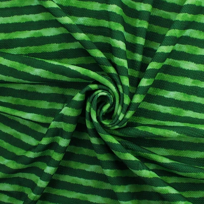 Summer Green Watermelon Rind Stripes Bullet Fabric 6" Strip