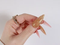 Handmade Press on Nails | Encapsulated Fine Glitters Hard Gel Press on Nails | Glitters Press on Nails | Sculpted Press on Nails