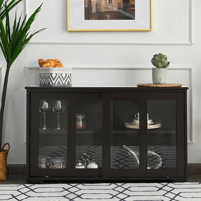 Sideboard Buffet Cupboard Storage Cabinet with Sliding Door