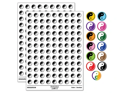 Yin and Yang Symbol 0.50" Round Sticker Pack