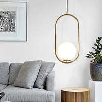 Kitcheniva Modern Glass Ball Pendant Light Gold Hanging Lamp Fixture